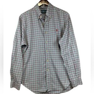 Ralph Lauren Men's Classic Fit Shirt L  Cotton‎ Plaid Button Down Long Sleeve